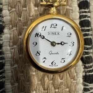 Vintage Sinex Swiss Made Pocket Watch - JEWELS  Mech w/ Hand Painted Flowers